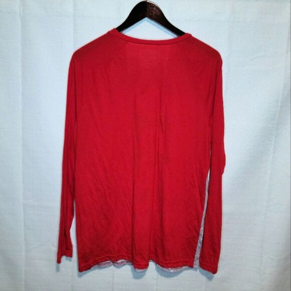 Disney Mickey Mouse Winter Christmas Pajama Top Size Medium - Picture 2 of 9